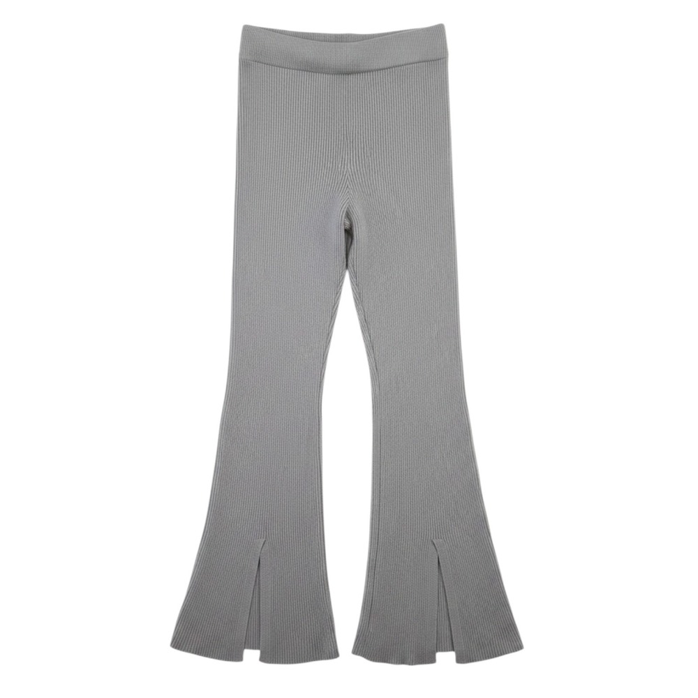 Abercrombie & Fitch Sweater Pants Womens XS Blue Ribbed Kick Flare Split Hem